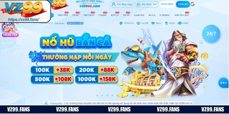 Đăng nhập VZ99 sẽ được trải nghiệm kho game đa dạng và khuyến mãi hấp dẫn