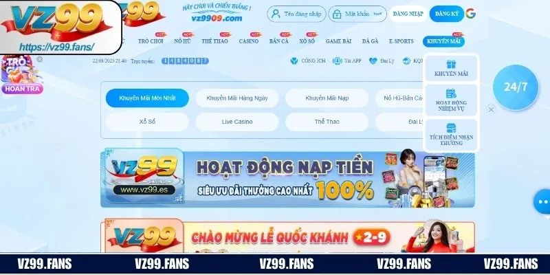 Khuyến mãi VZ99 giúp hội viên tối ưu vốn khi tham gia game